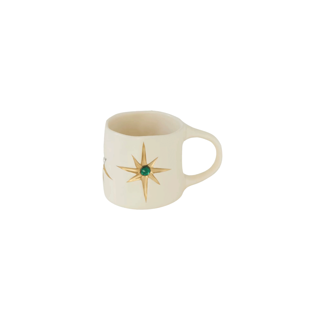 SOREMO 专利星芒杯宝石珍珠陶瓷杯马克杯复古神秘送礼物情侣水杯