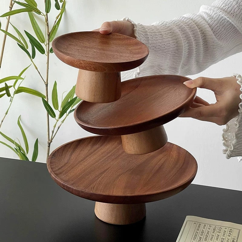 Acacia Wood Pedestal Tray Untable 10