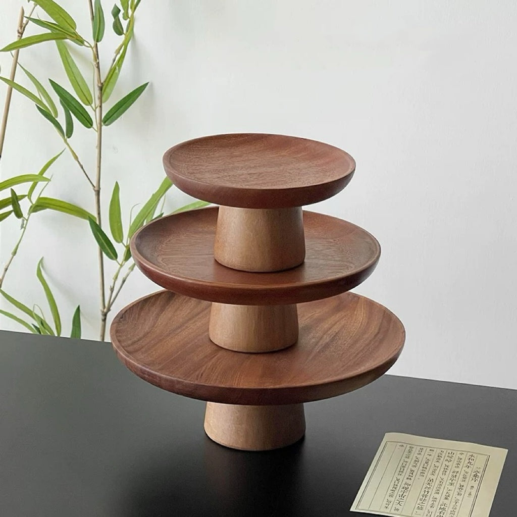 Acacia Wood Pedestal Tray Untable 11