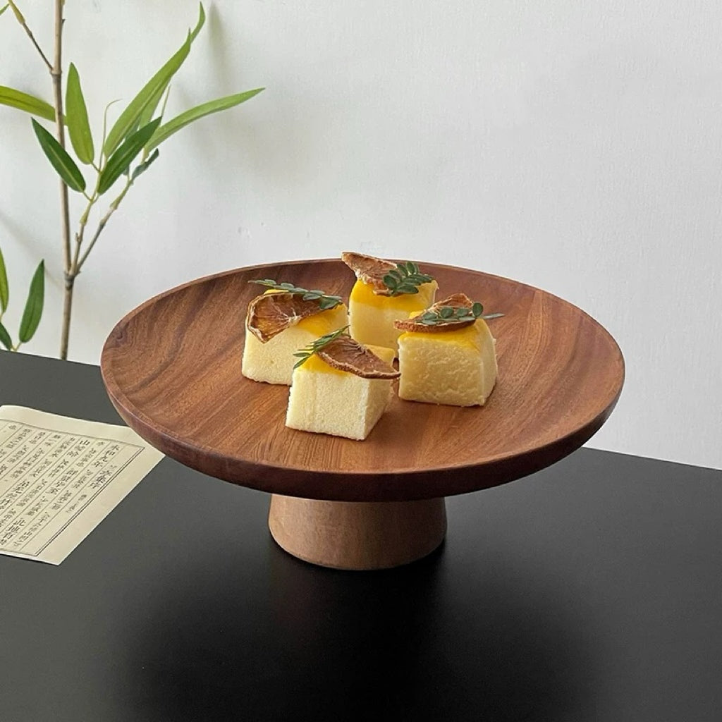 Acacia Wood Pedestal Tray Untable 6