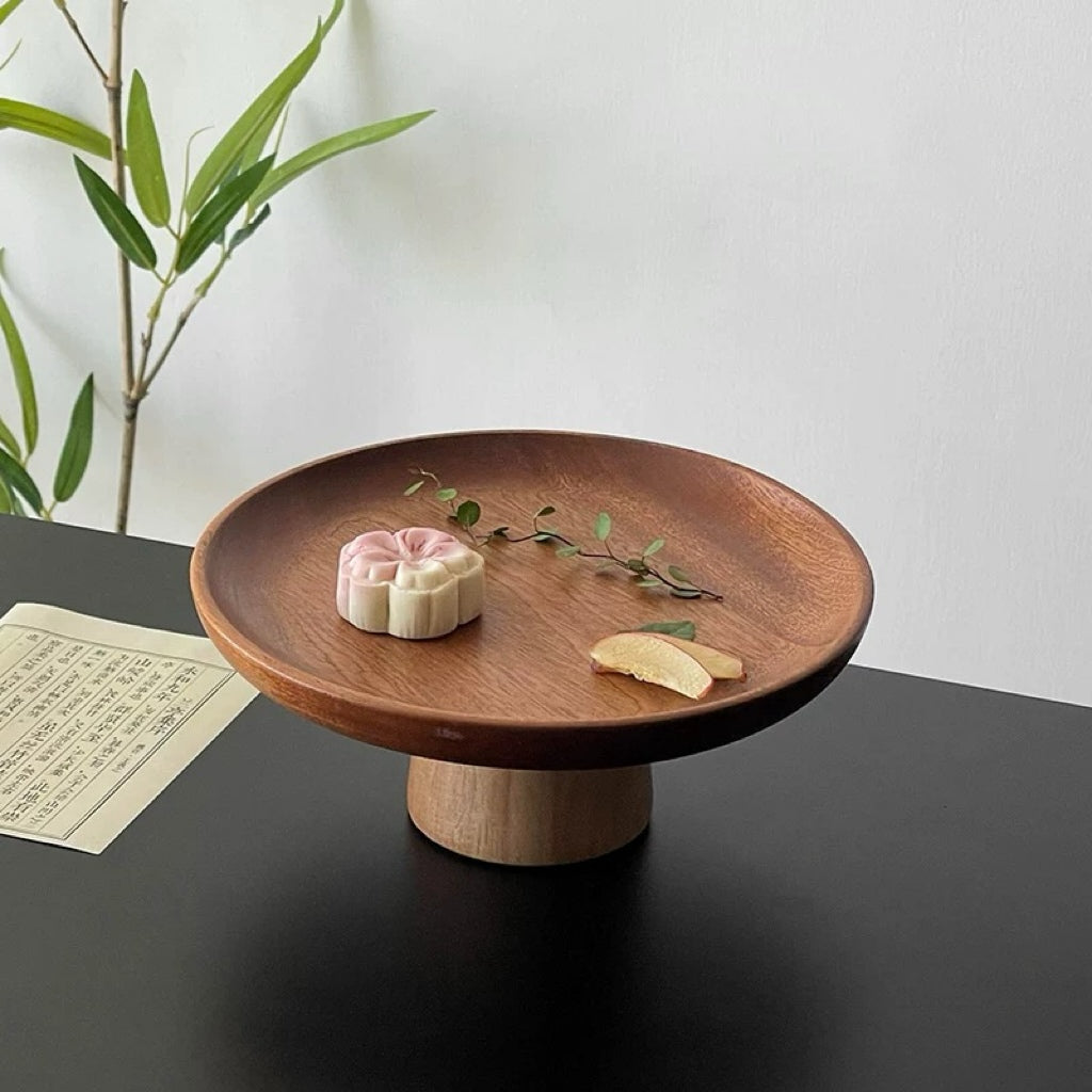 Acacia Wood Pedestal Tray Untable 7