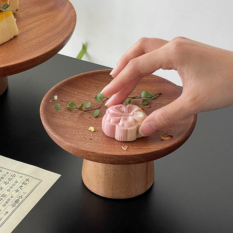 Acacia Wood Pedestal Tray Untable 9