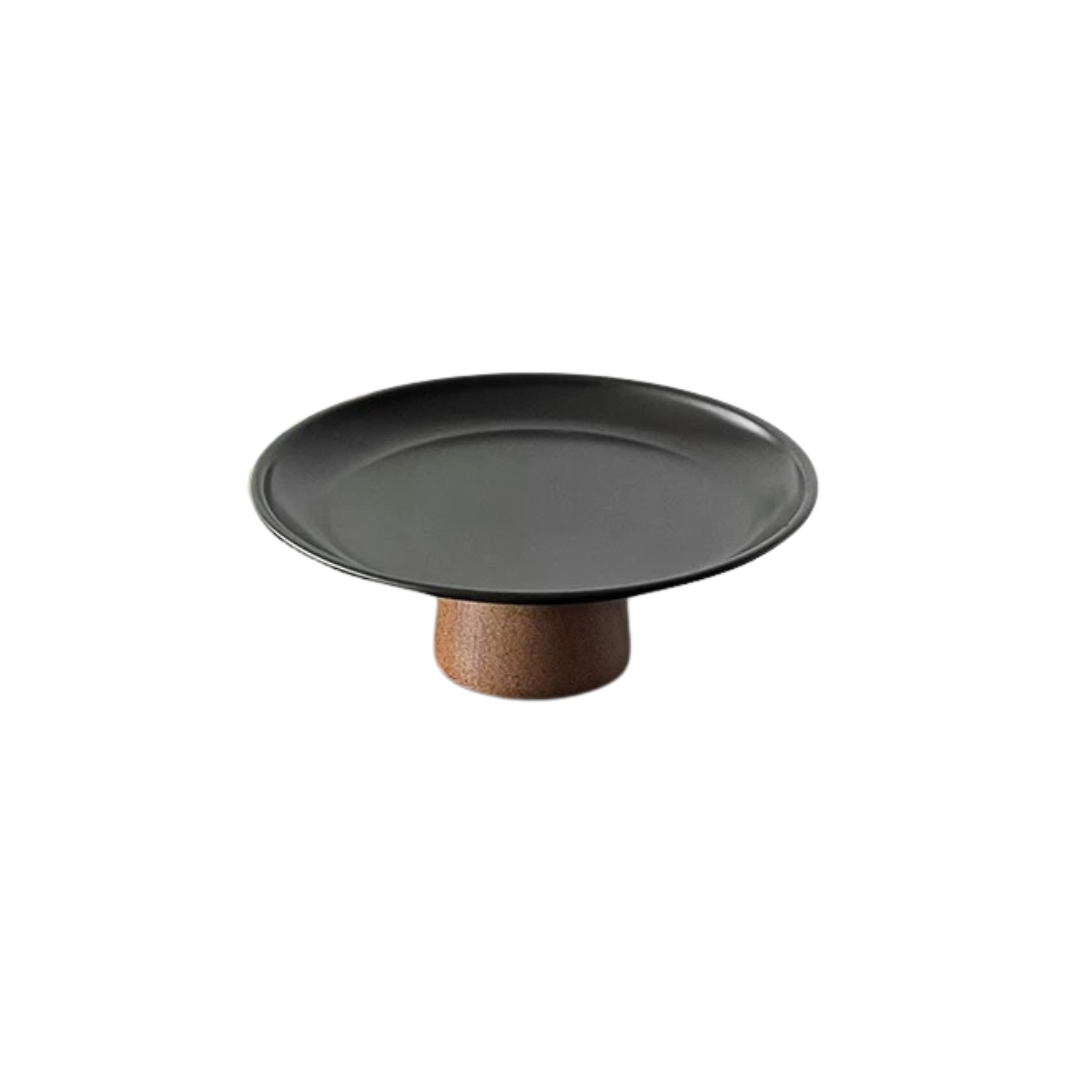 Black Pedestal Tray | Stainless & Wood Untable 5