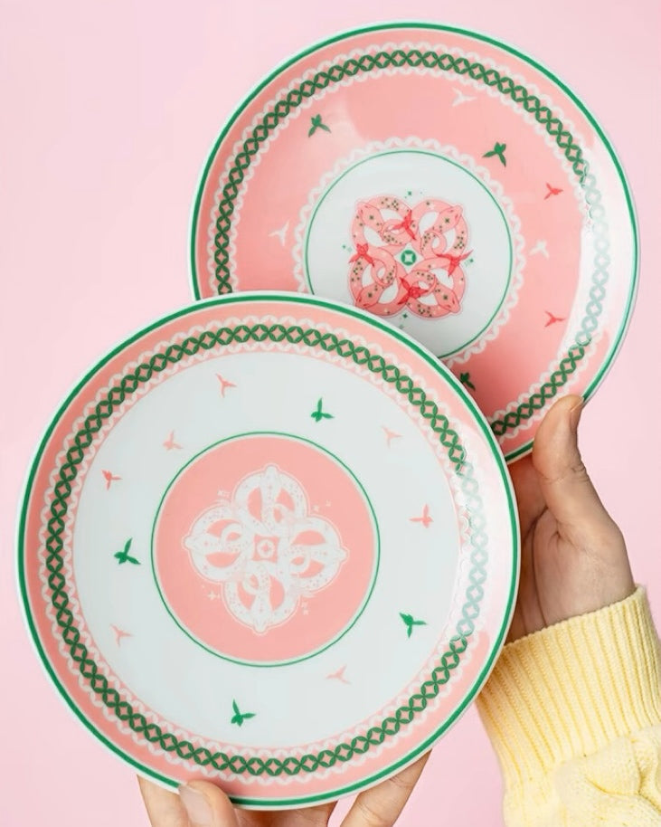 Blooming Fortune Round Dessert Plate Set Untable 1