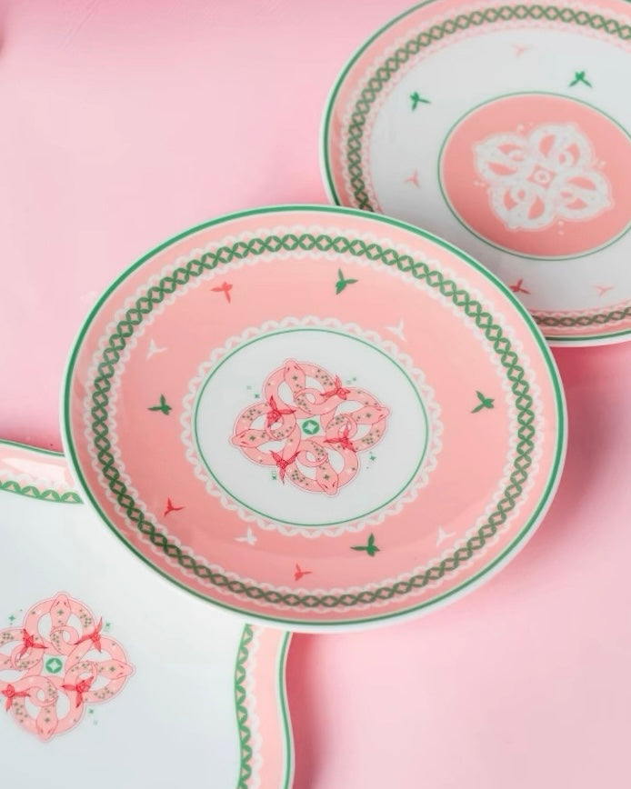 Blooming Fortune Round Dessert Plate Set Untable 4
