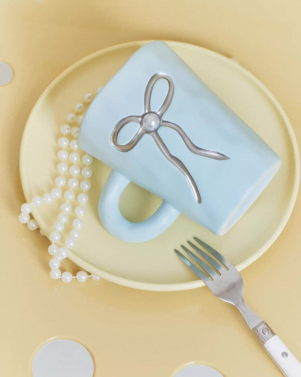 Bow Pearl Ceramic Mug | Pastel Colours Untable 13