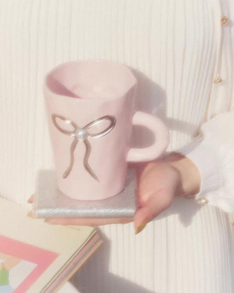 Bow Pearl Ceramic Mug | Pastel Colours Untable 17