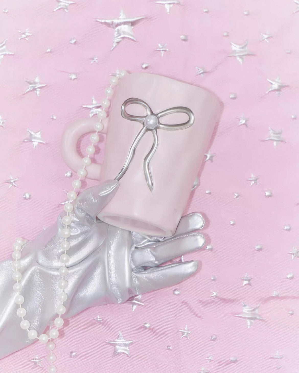 Bow Pearl Ceramic Mug | Pastel Colours Untable 4