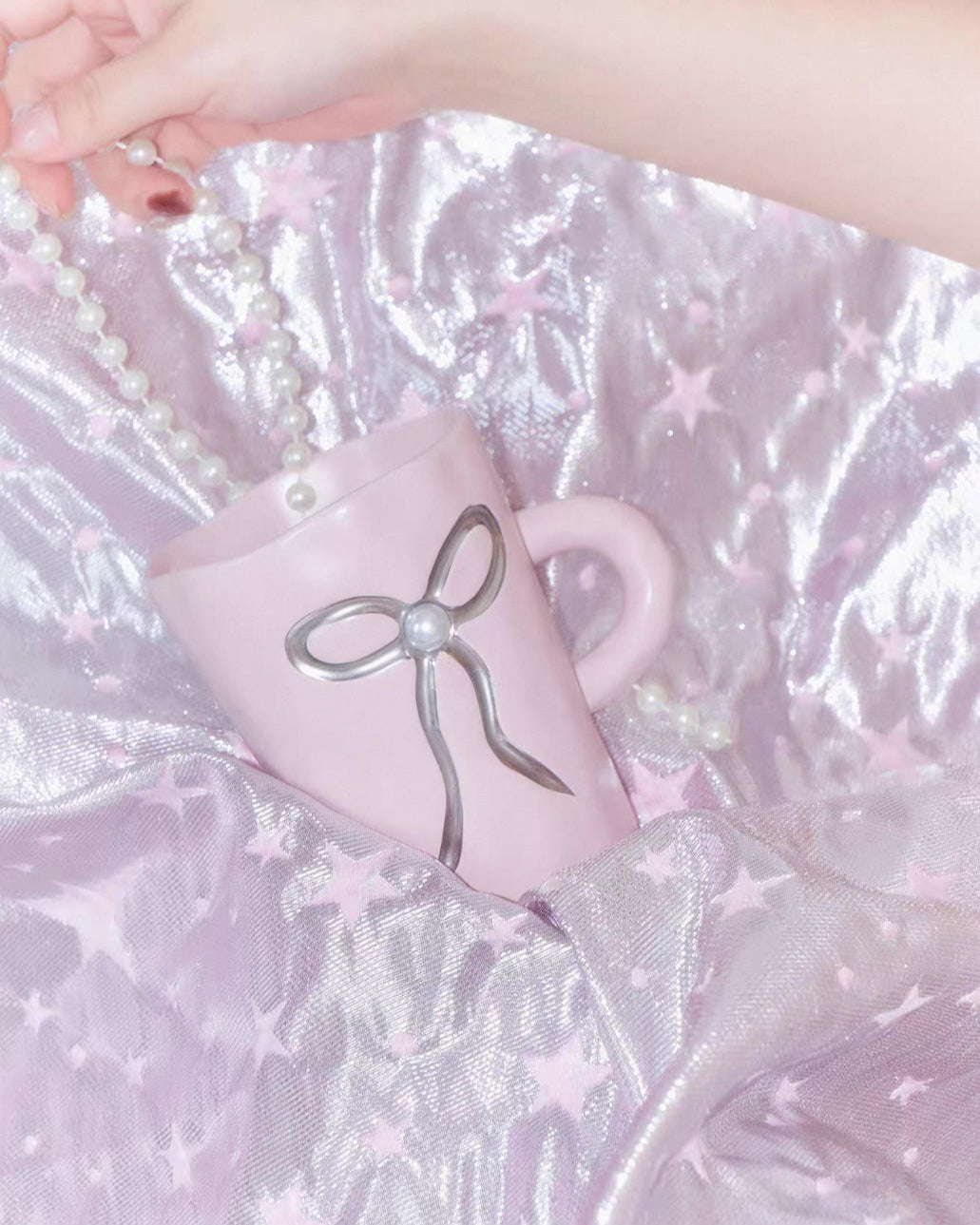 Bow Pearl Ceramic Mug | Pastel Colours Untable 9