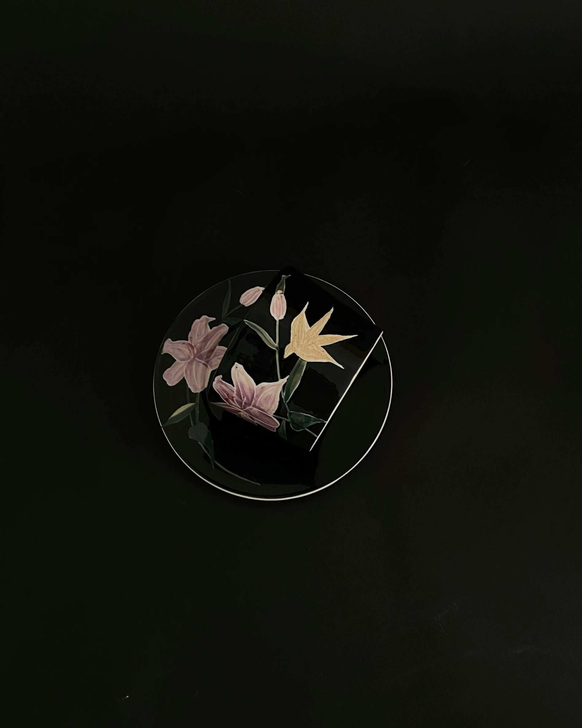 Butterfly Dream Ceramic Coffee Cup & Saucer Set – Black | Hand-painted Untable 5