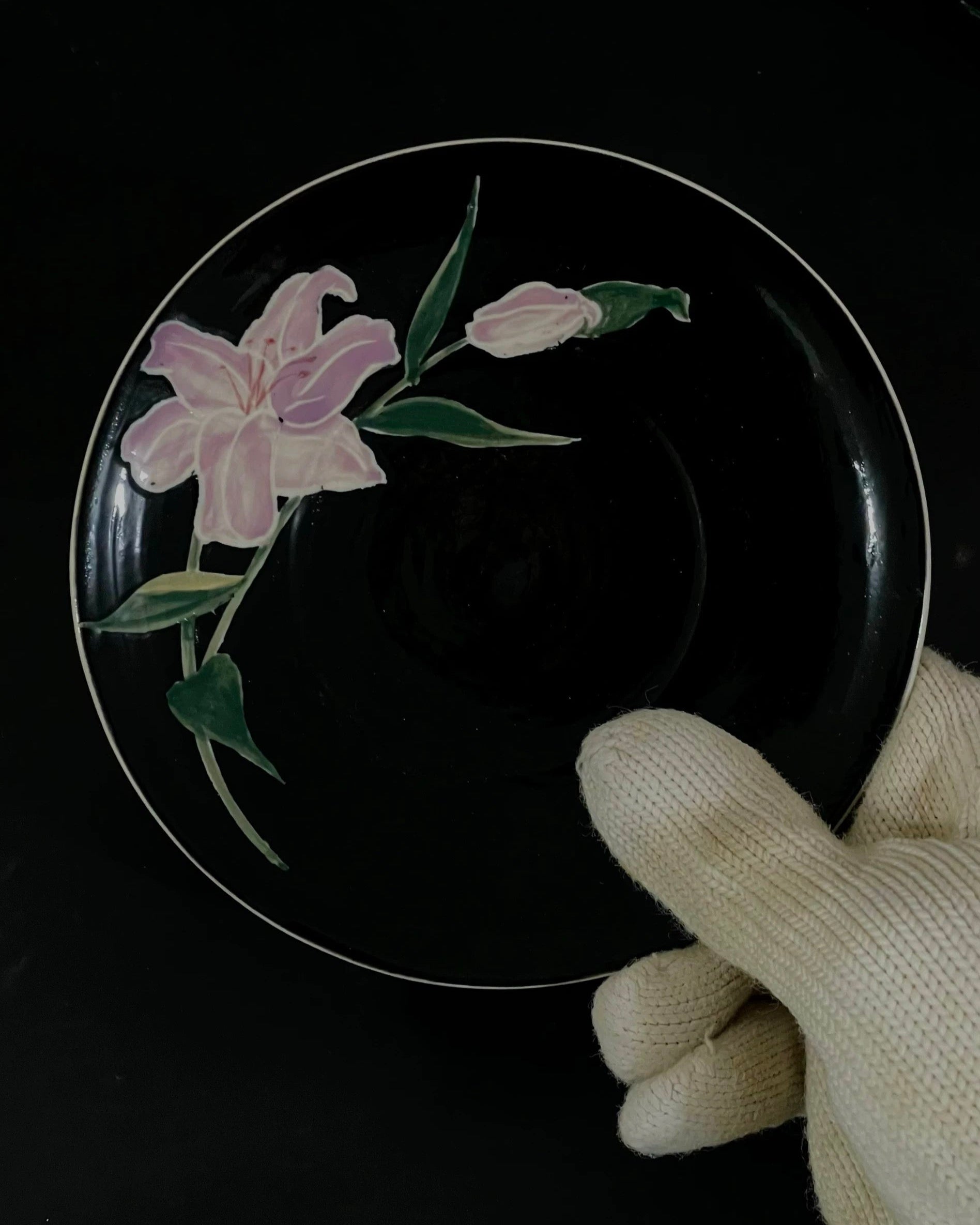 Butterfly Dream Ceramic Coffee Cup & Saucer Set – Black | Hand-painted Untable 7