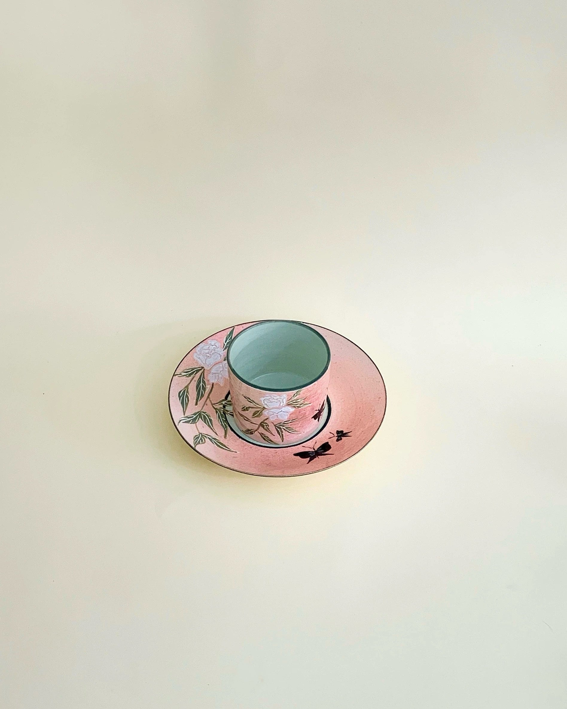 Butterfly Dream Ceramic Coffee Cup & Saucer Set | Hand-painted Untable 6