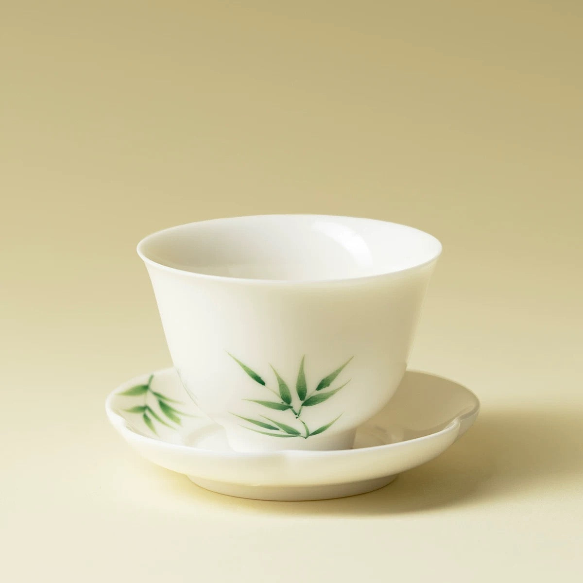 Hand-painted Bamboo Classic Cup and Saucer Set | Jade Porcelain - 50 ml Untable 6