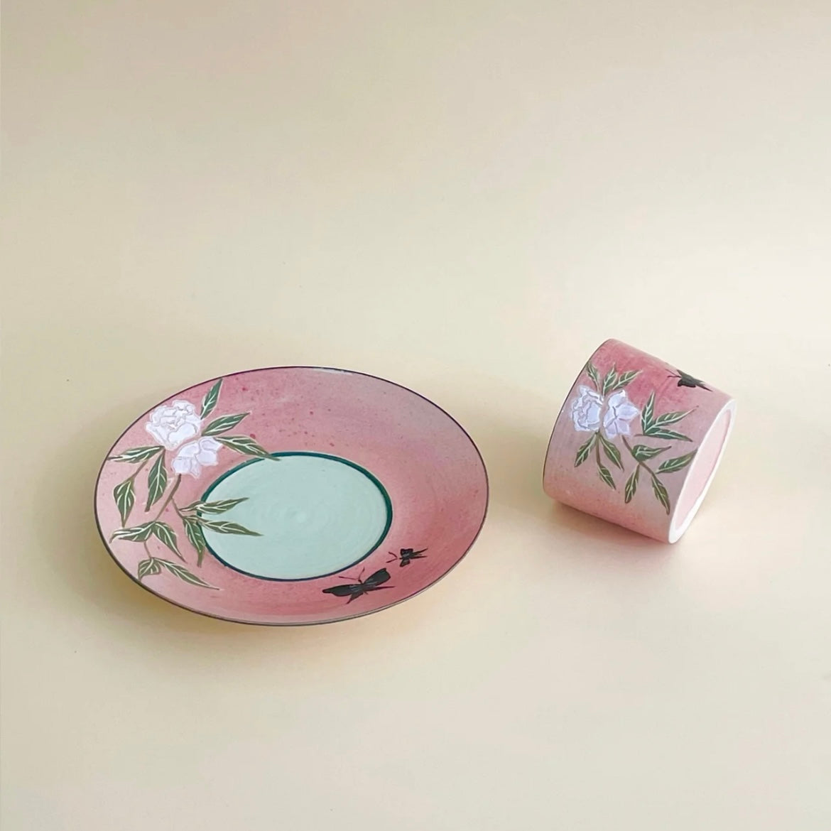 Butterfly Reverie Cup and Plate | Ceramic