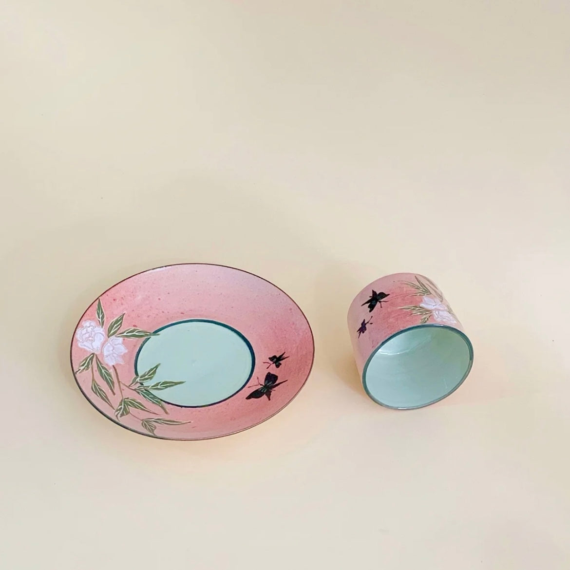 Butterfly Reverie Cup and Plate | Ceramic