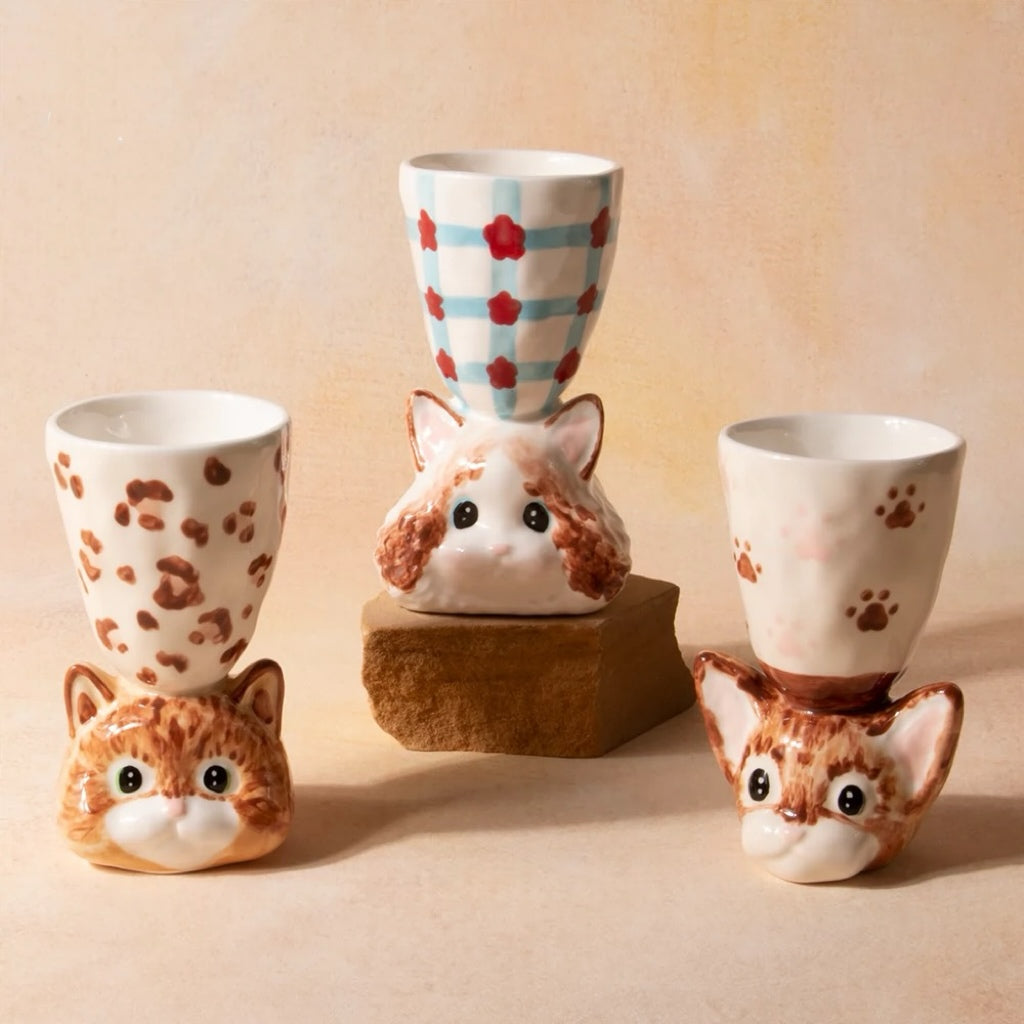 CONGSTUDIO限定手作可爱猫咪手工陶瓷杯酒杯创意卡通少女生日礼物 1