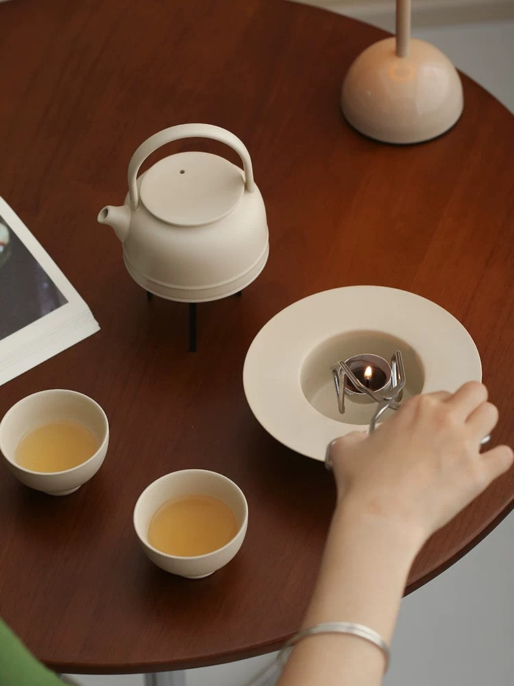 宜集堂INS中古功夫茶具小套装下午茶壶茶杯温茶炉中式高级感家用