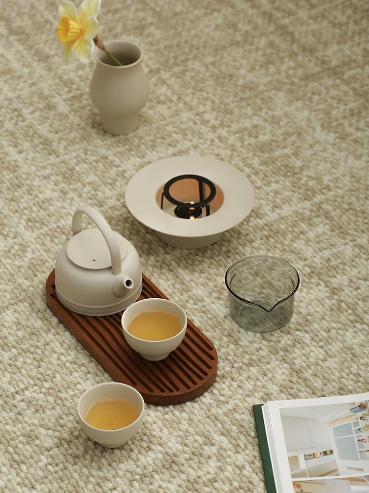 宜集堂INS中古功夫茶具小套装下午茶壶茶杯温茶炉中式高级感家用