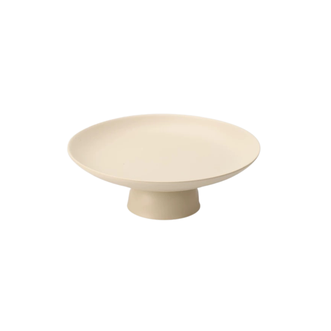 Khaki Grey Pedestal Fruit Bowl | Ceramic Untable 7