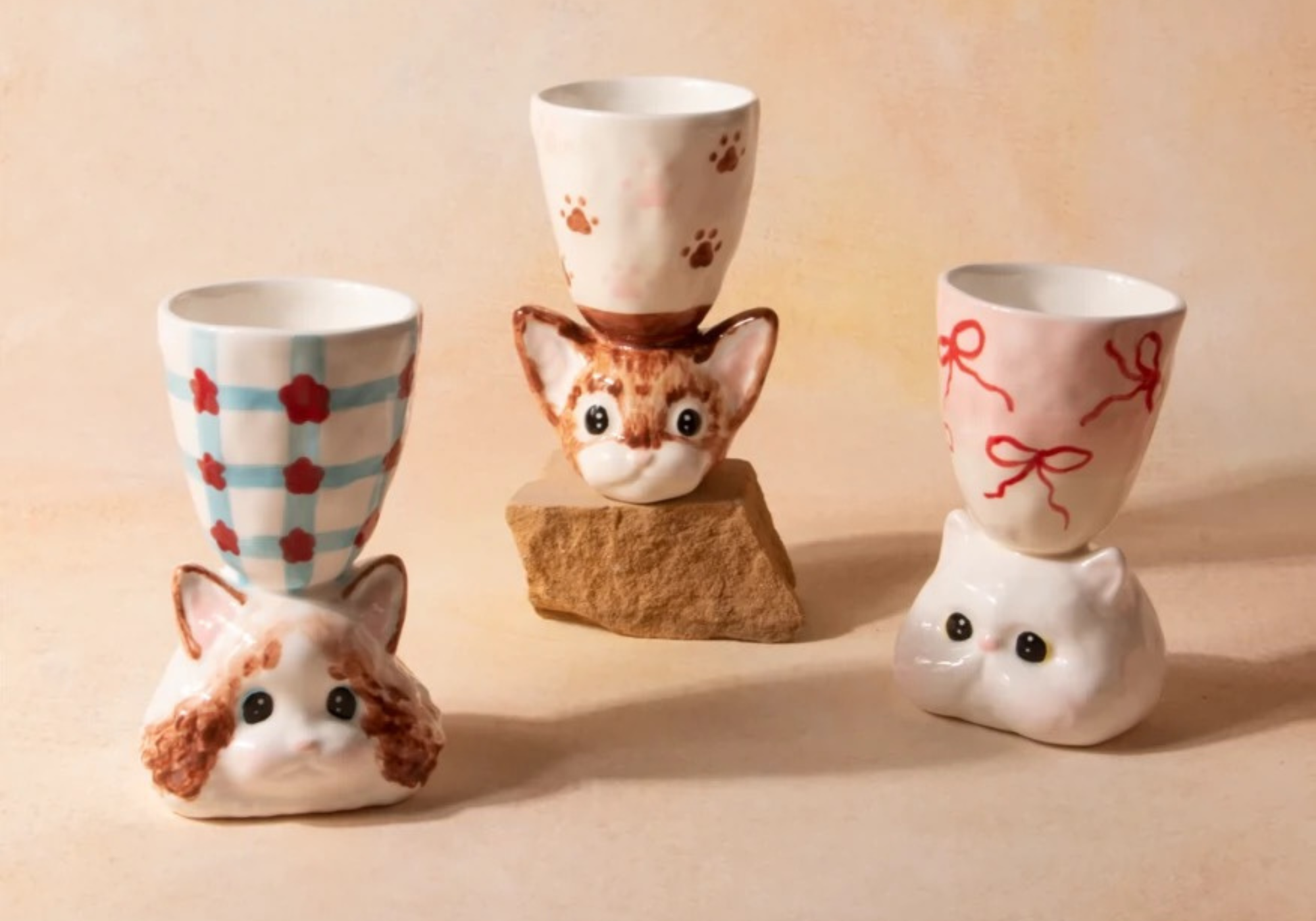 Kitty Handmade Ceramic Cup Untable design story