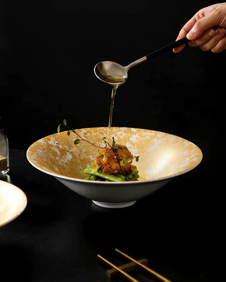 Lingyun Gold Glazed Ceramic Bowl Untable 2