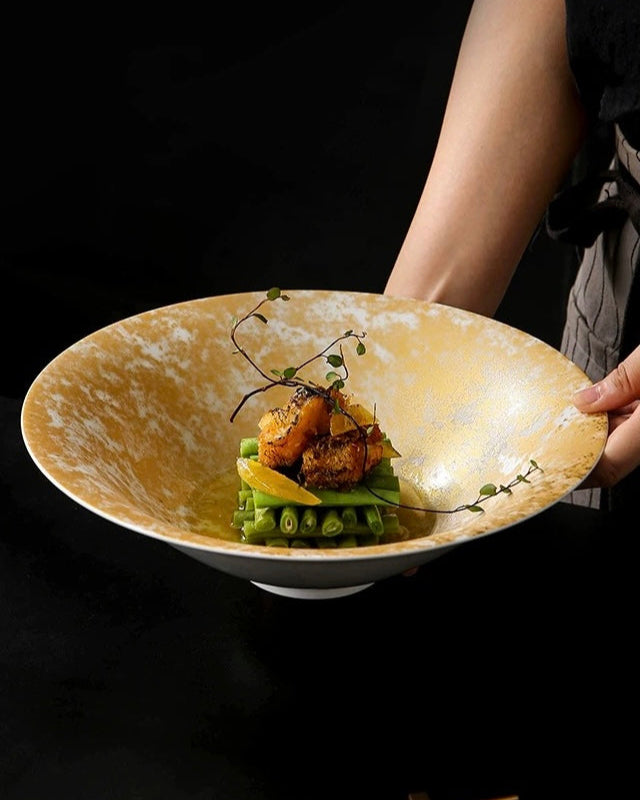 Lingyun Gold Glazed Ceramic Bowl Untable 4