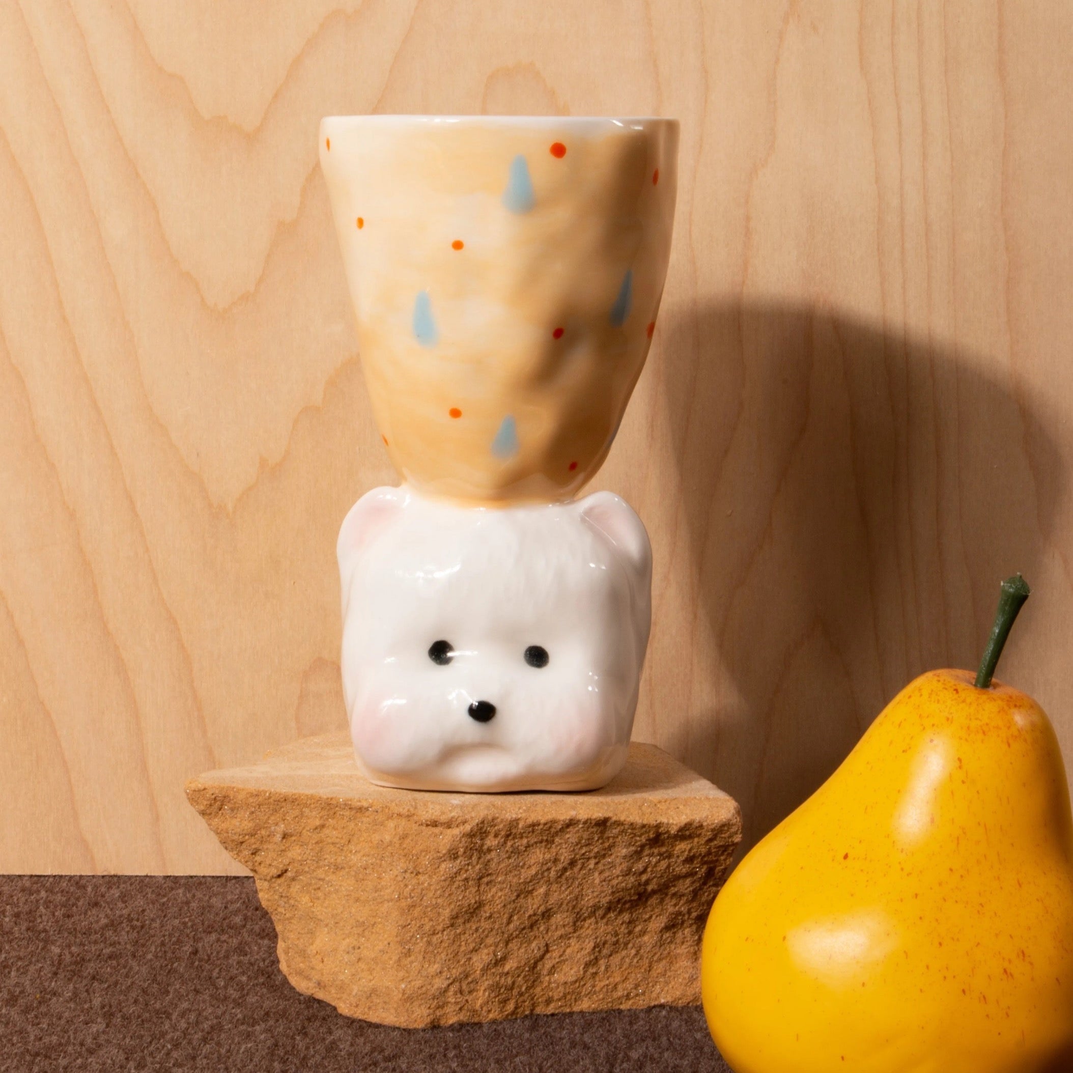 "Milo" Puppy Handmade Ceramic Cup 160 ml Untable 1
