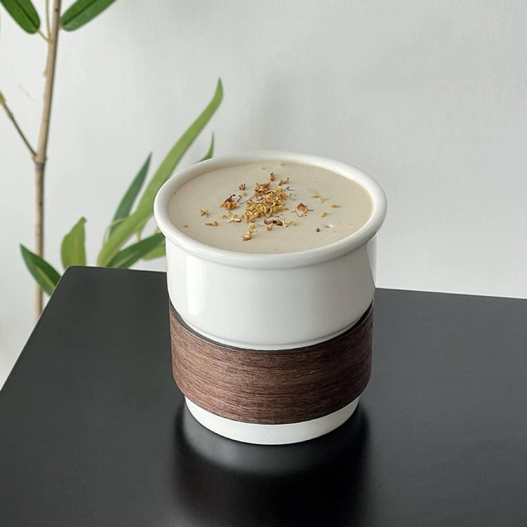 Minimalist Ceramic Cup with Bamboo Sleeve – 220 ml Untable 7