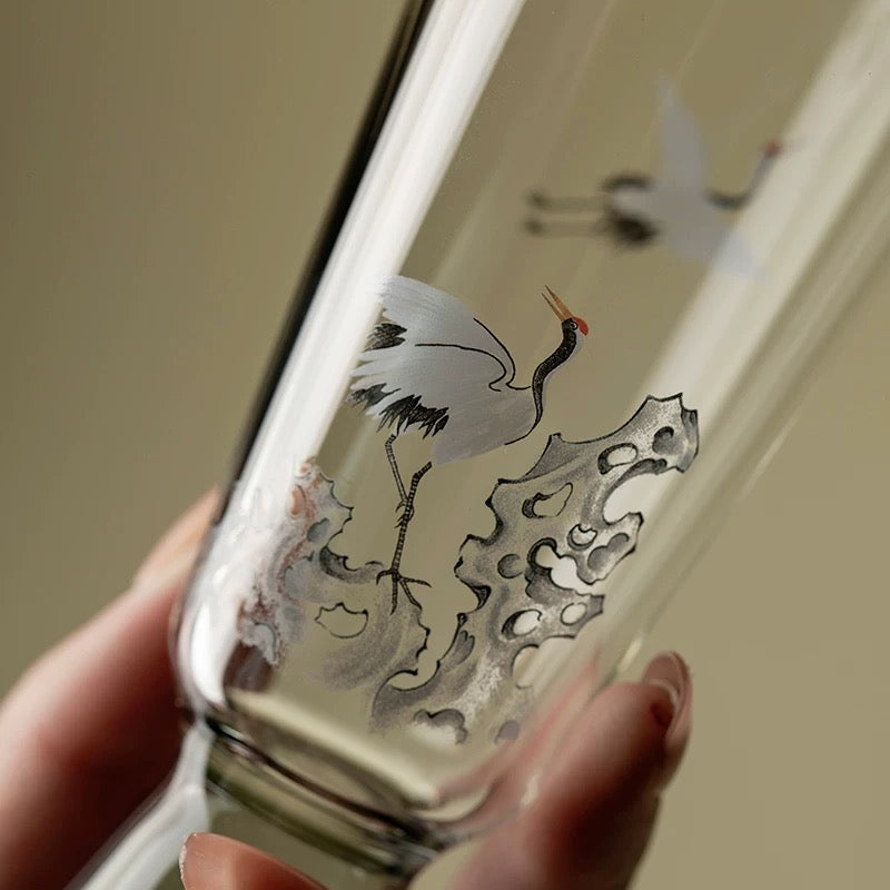 Pine & Crane Tall Glass | Handblown Glass – 170 ml Untable 3