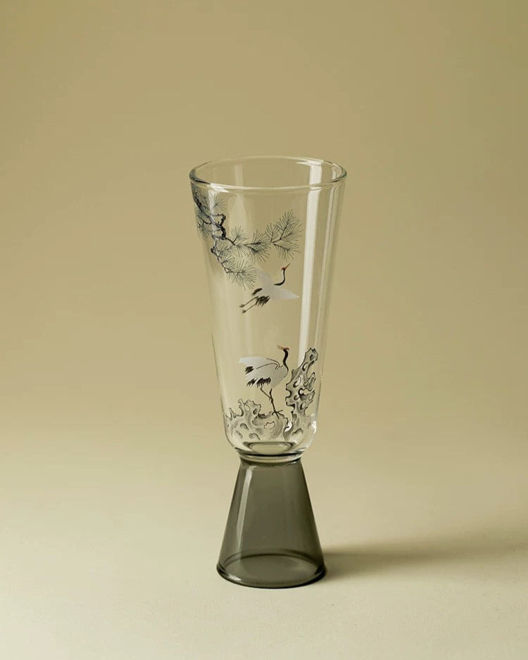 Pine & Crane Tall Glass | Handblown Glass – 170 ml Untable 4