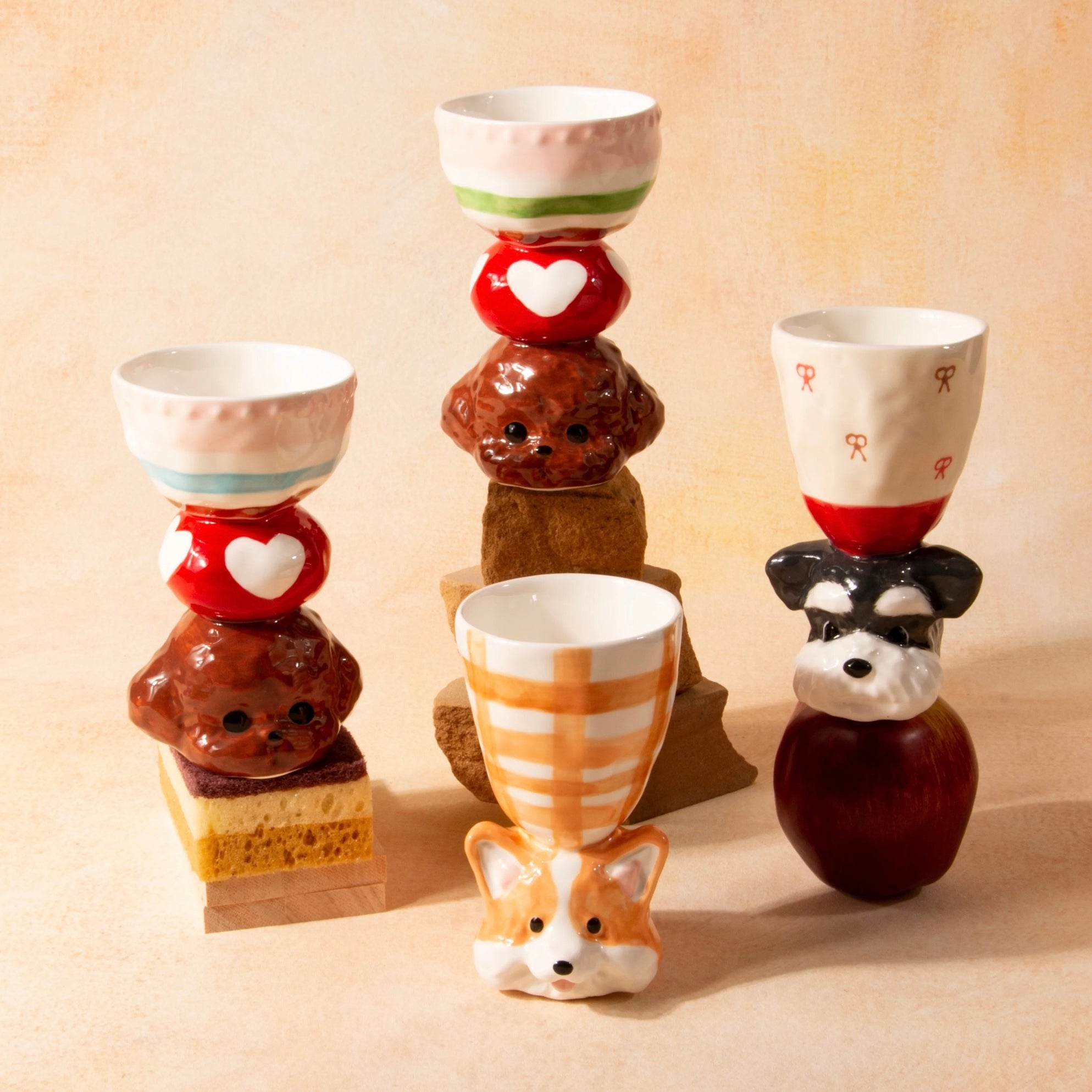 Puppy Handmade Ceramic Cup Untable