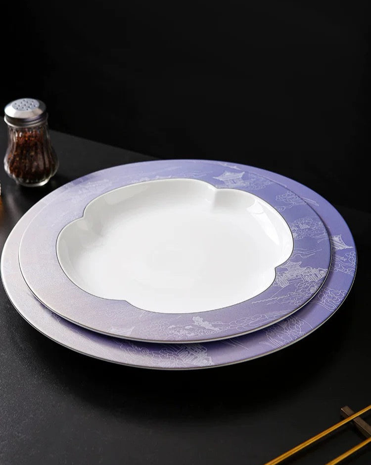 Ruyi Wide Rim Plate | Palace Purple Untable 3