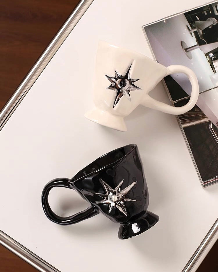 Starburst Pearl Ceramic Mug | Footed Design Untable 4