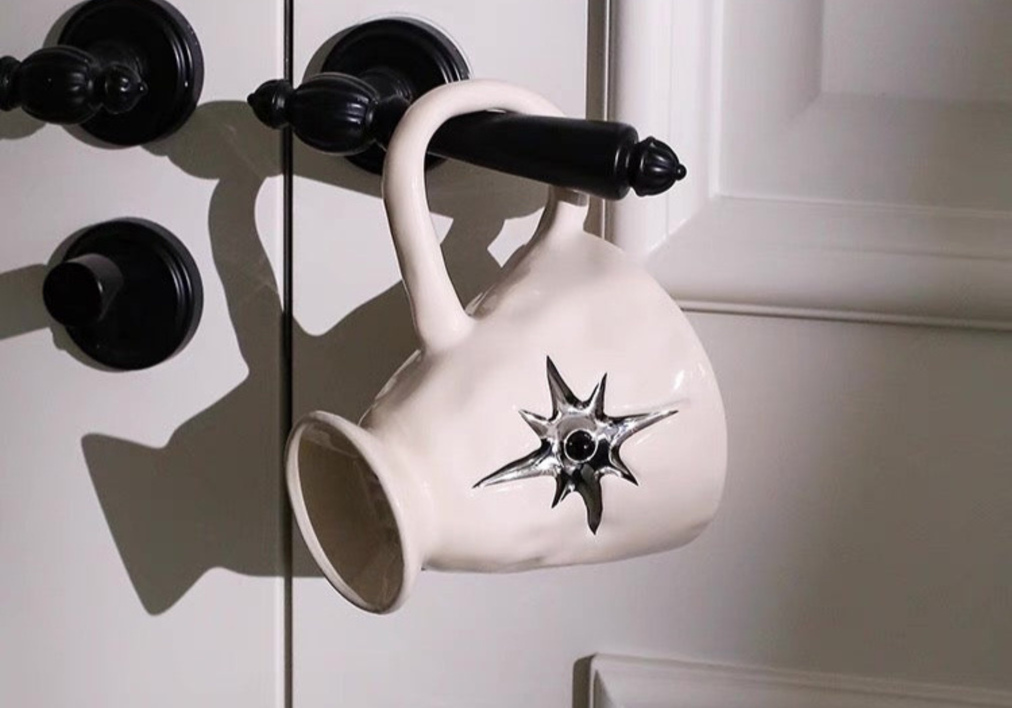 Starburst Pearl Ceramic Mug | Footed Design design story Untable