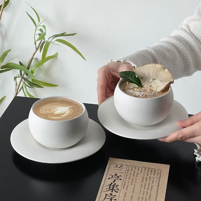 Stone Texture Egg Cup and Saucer Set Untable 12