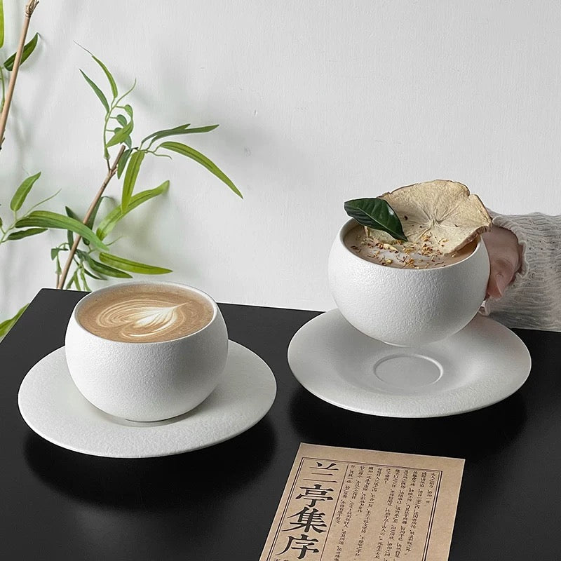 Stone Texture Egg Cup and Saucer Set Untable 15