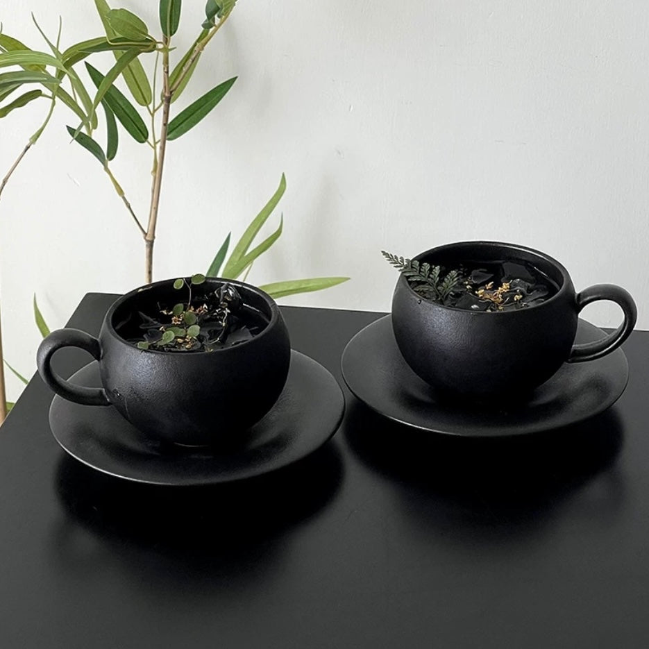 Stone Texture Egg Cup and Saucer Set Untable 8