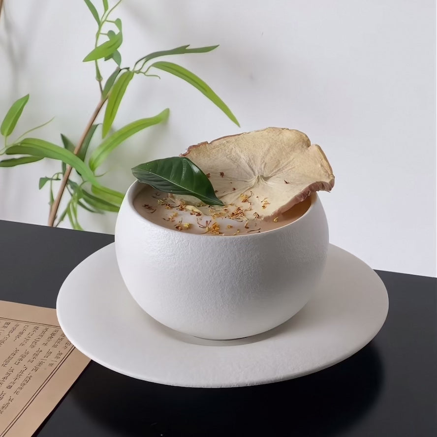 Stone Texture Egg Cup and Saucer Set Untable 14