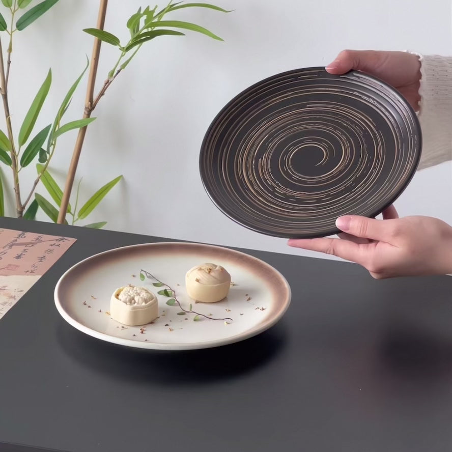 “Ink Cloud” Ceramic Plate Untable 2