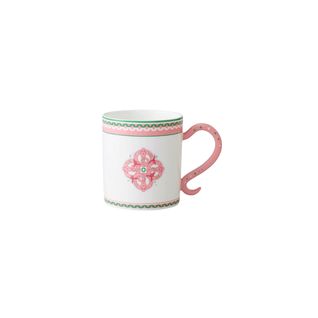 永丰源四方来财马克杯陶瓷茶杯2025蛇年伴手礼吉祥物礼物转运杯 | 四方来财马克杯（500ml-果粉/白色）