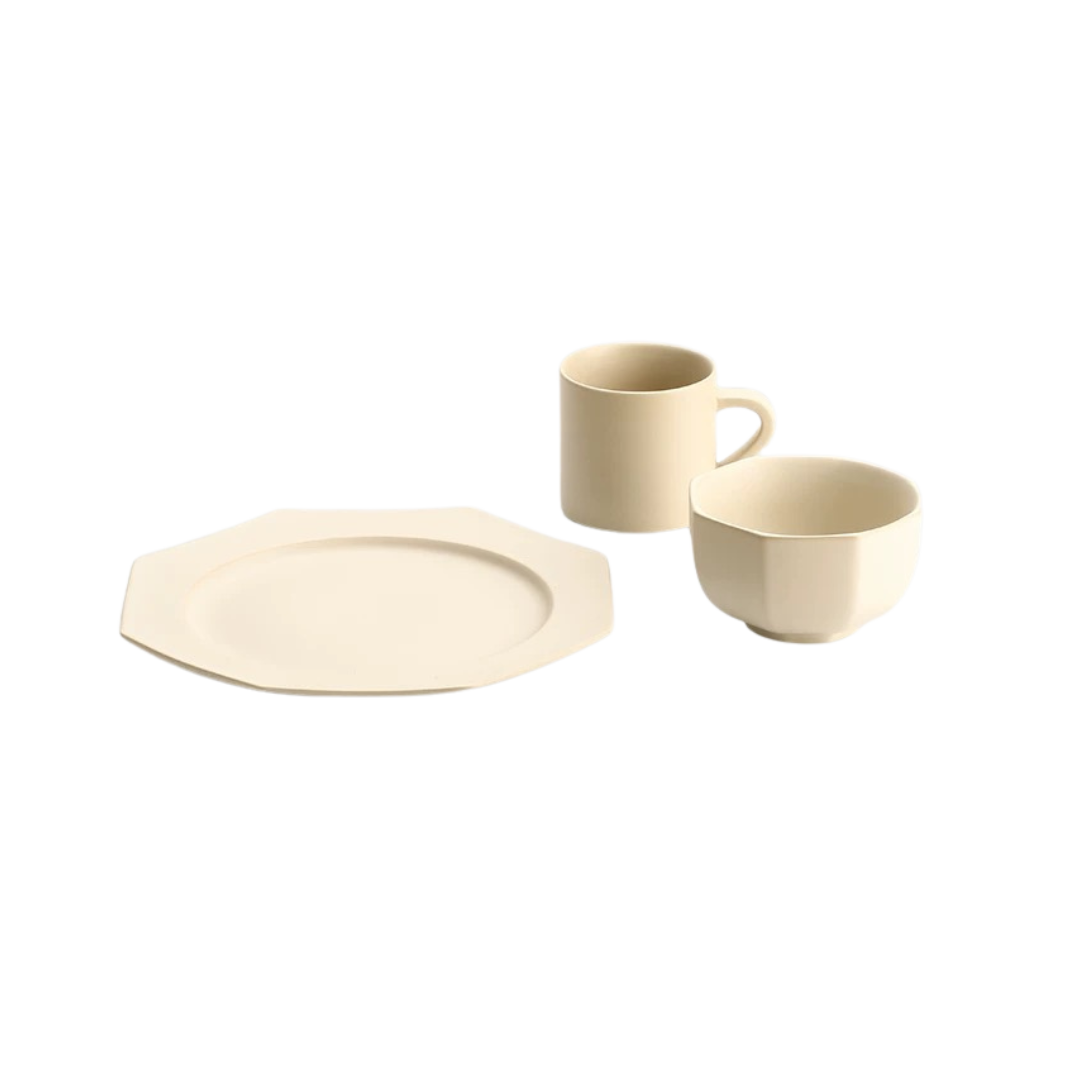 宜集堂INS中古一人食餐具套装高温陶瓷仪式高级感精致侘寂风家用 set