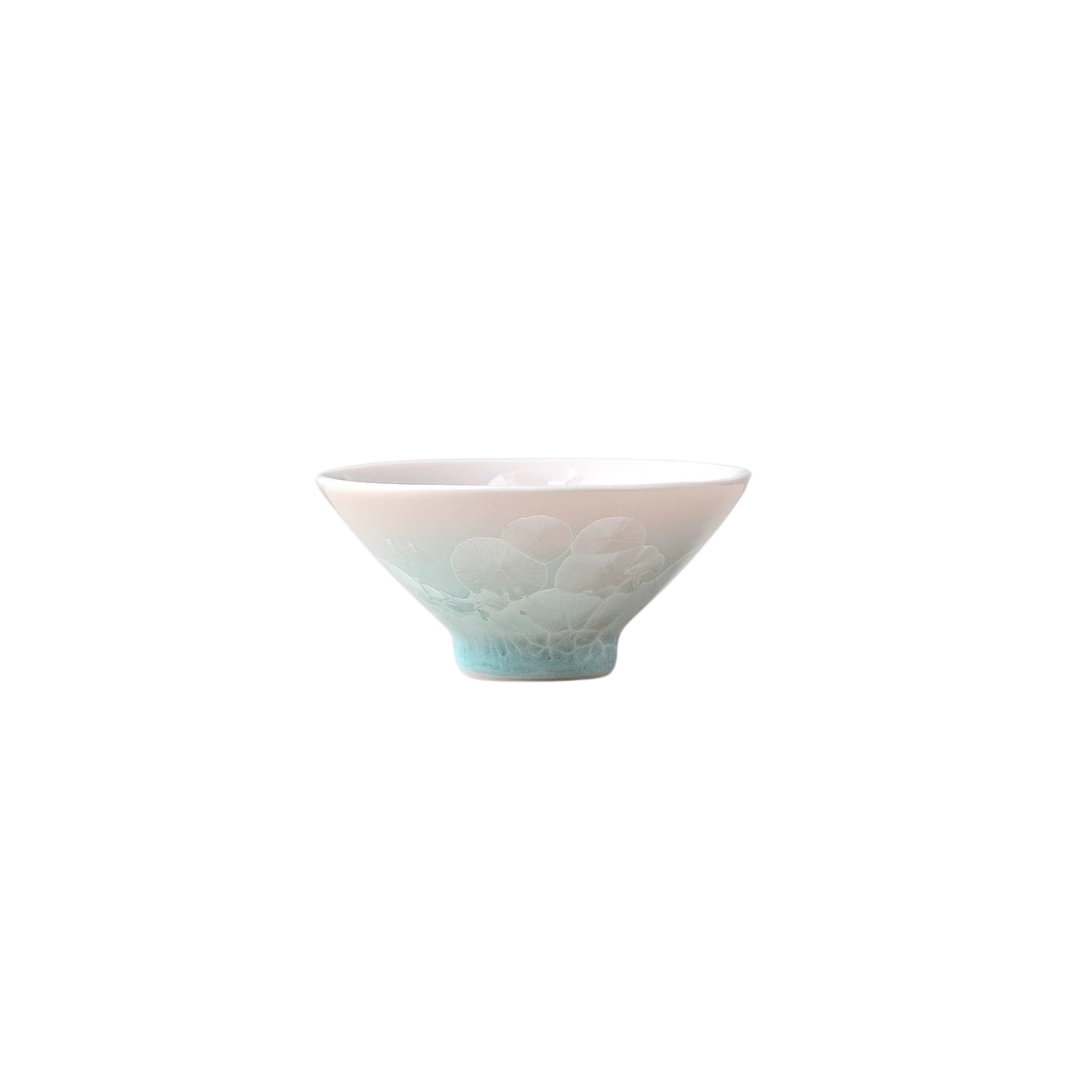「渐变」窑变结晶冰花陶瓷斗笠杯主人杯对杯礼盒茶盏清新功夫茶杯