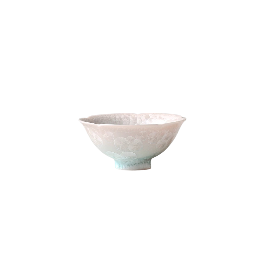 「渐变」结晶冰花花口主人杯 粉/绿/茶色
