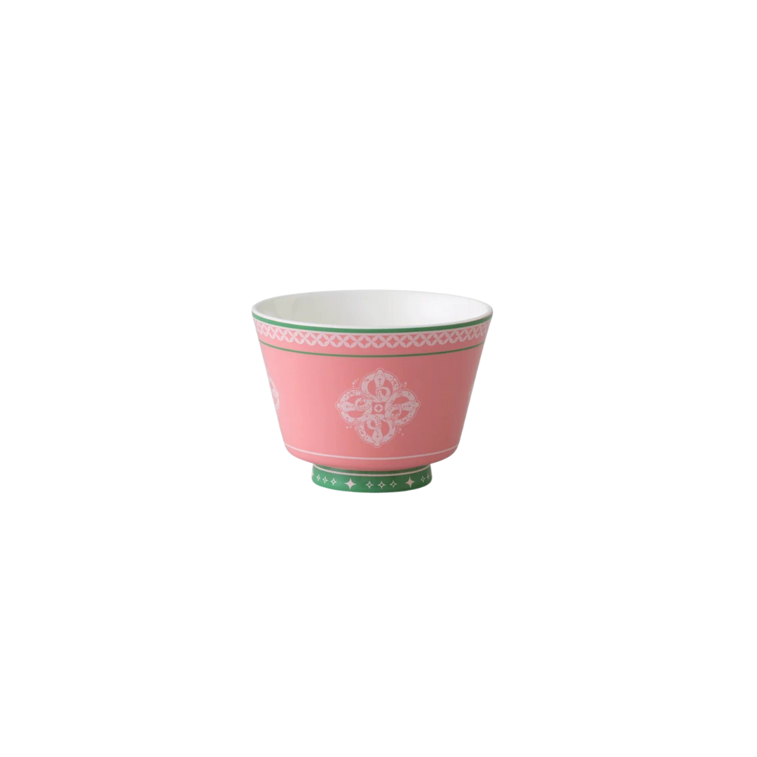 永丰源四方来财陶瓷茶碗茶杯2025蛇年伴手礼吉祥物礼物转运杯 | 四方来财茶碗（350ml-白色/粉色）