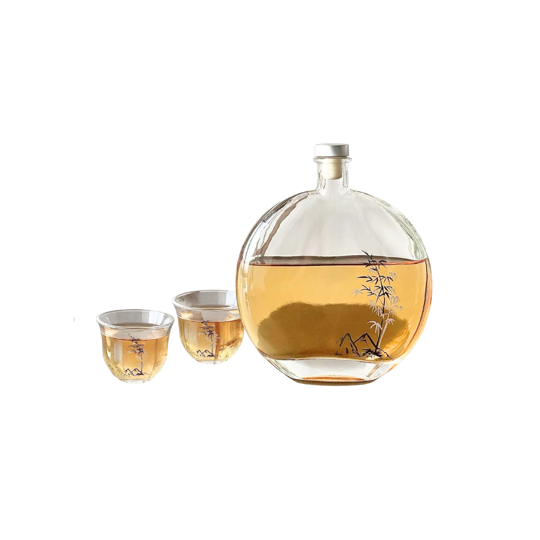 Bamboo_MoonlightGlassSetBottle_Cups Untable