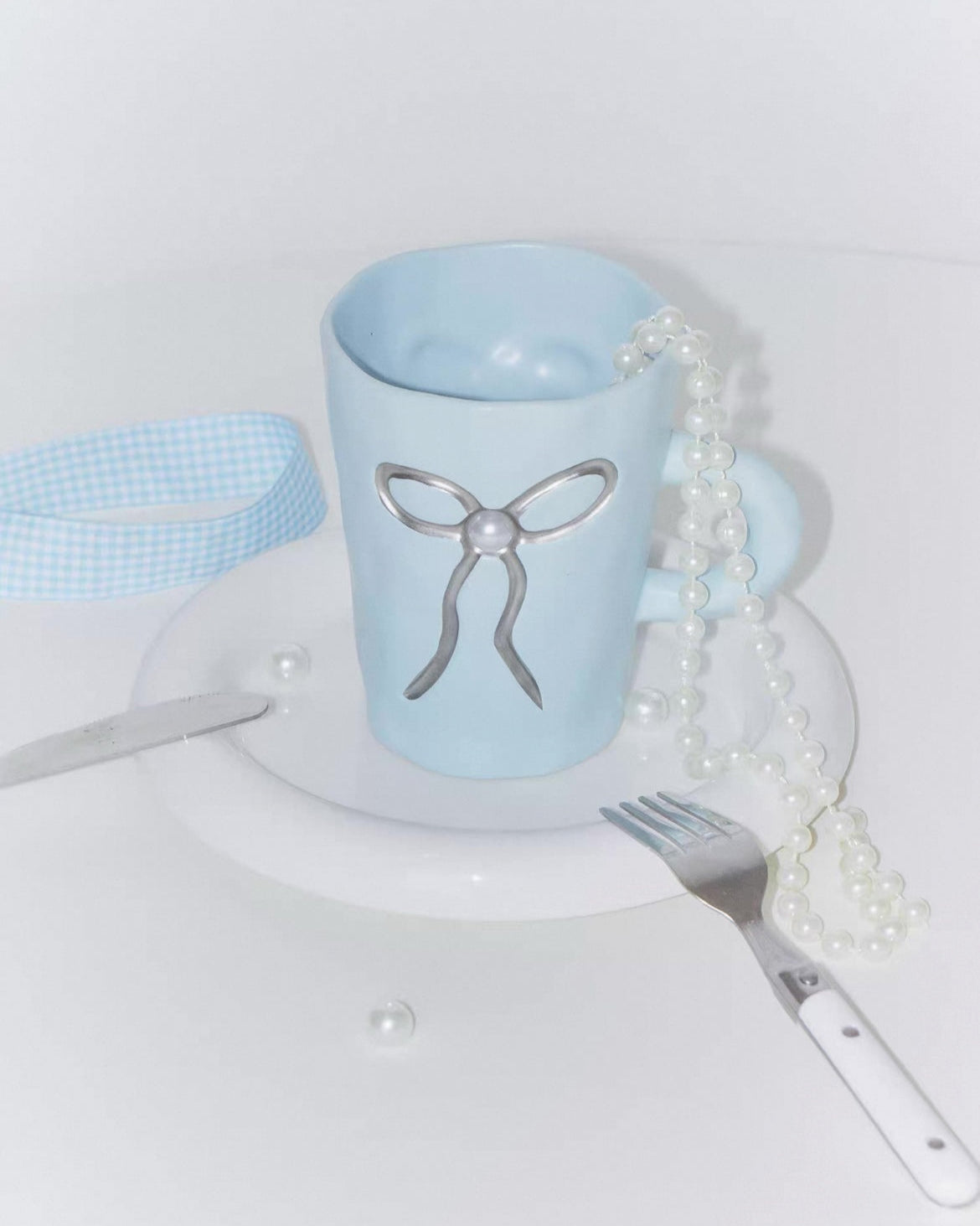 Bow Pearl Ceramic Mug | Pastel Colours Untable 14