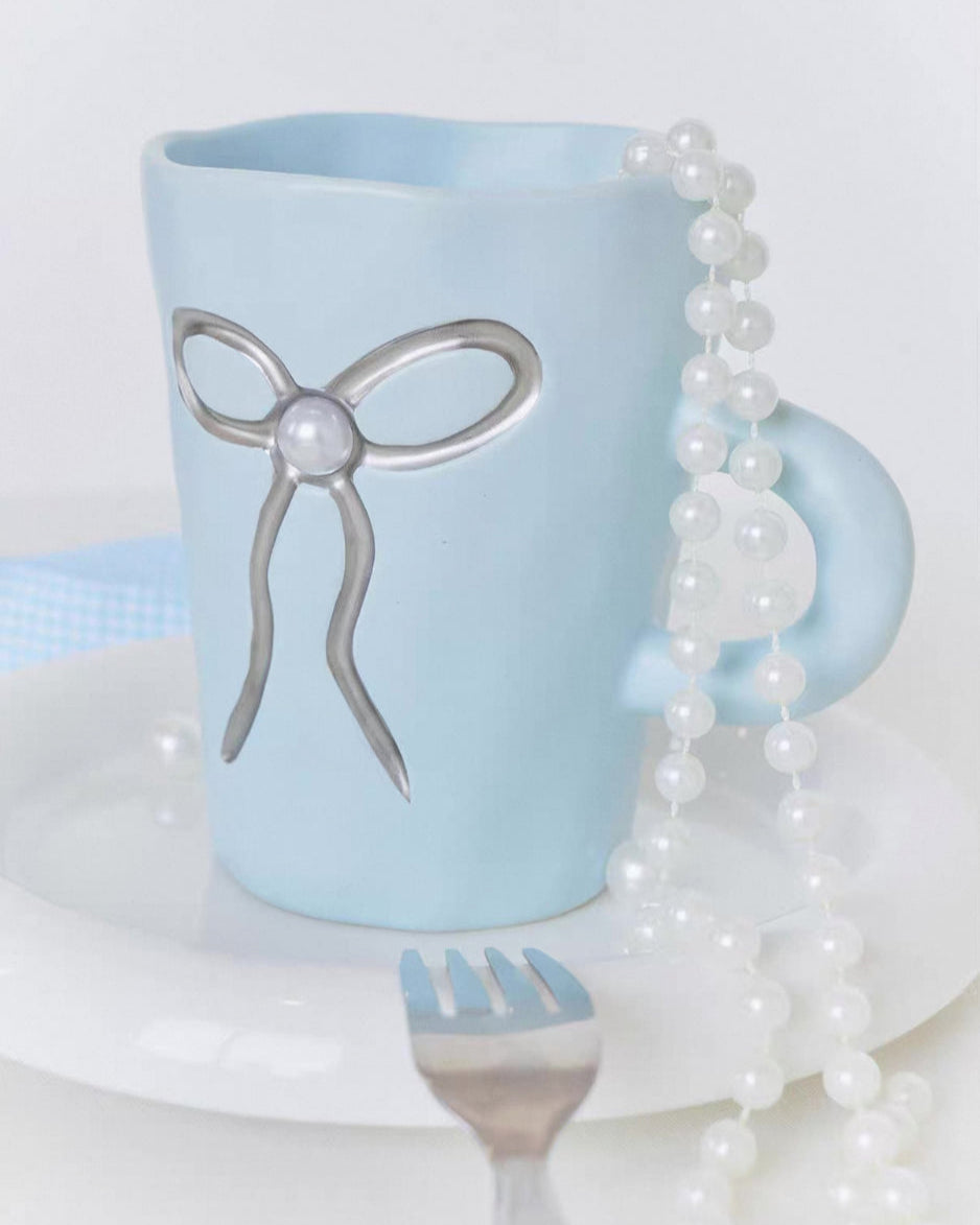 Bow Pearl Ceramic Mug | Pastel Colours Untable 16