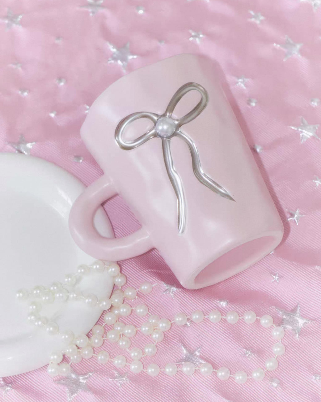 Bow Pearl Ceramic Mug | Pastel Colours Untable 18