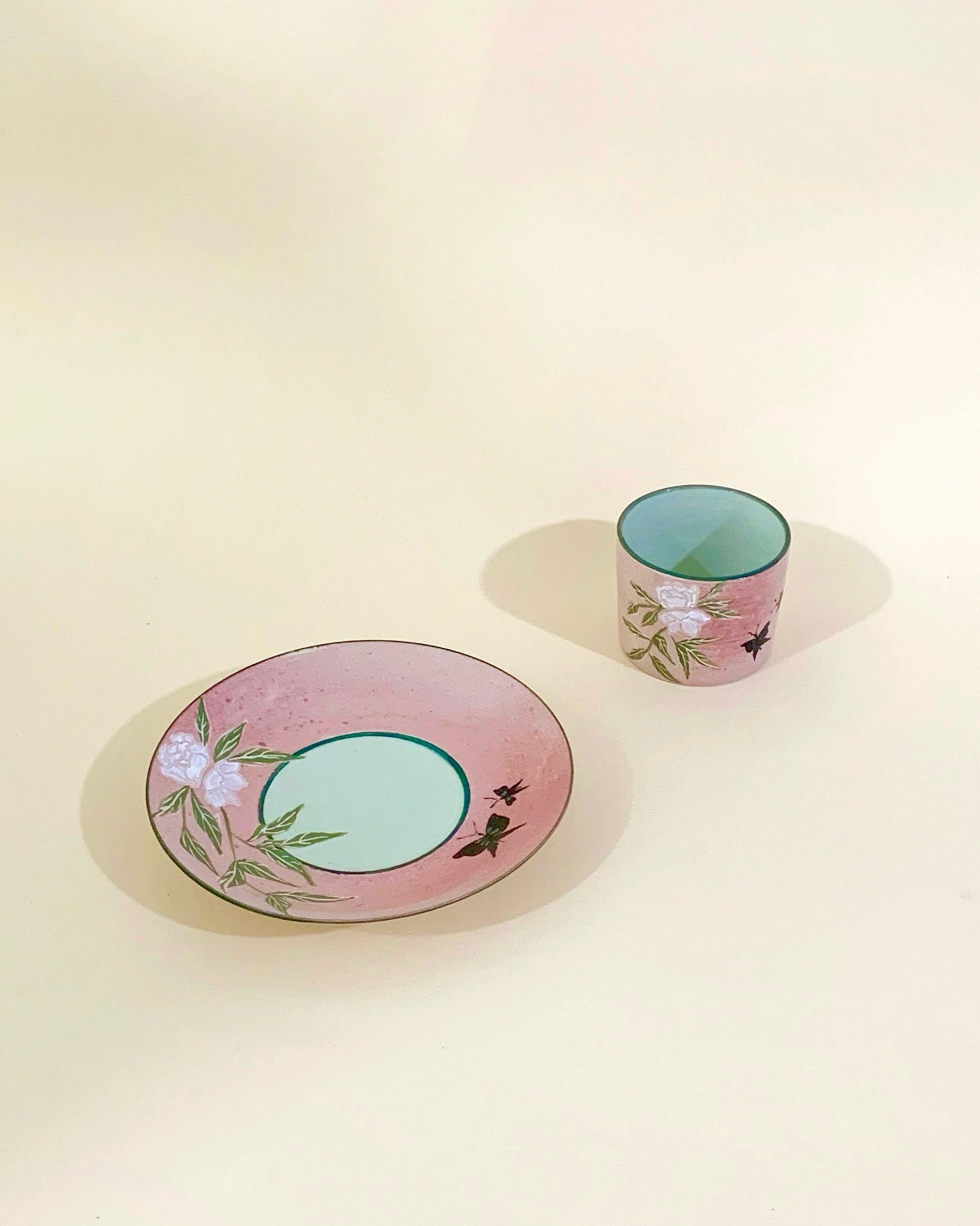 Butterfly Dream Ceramic Coffee Cup & Saucer Set | Hand-painted Untable 7