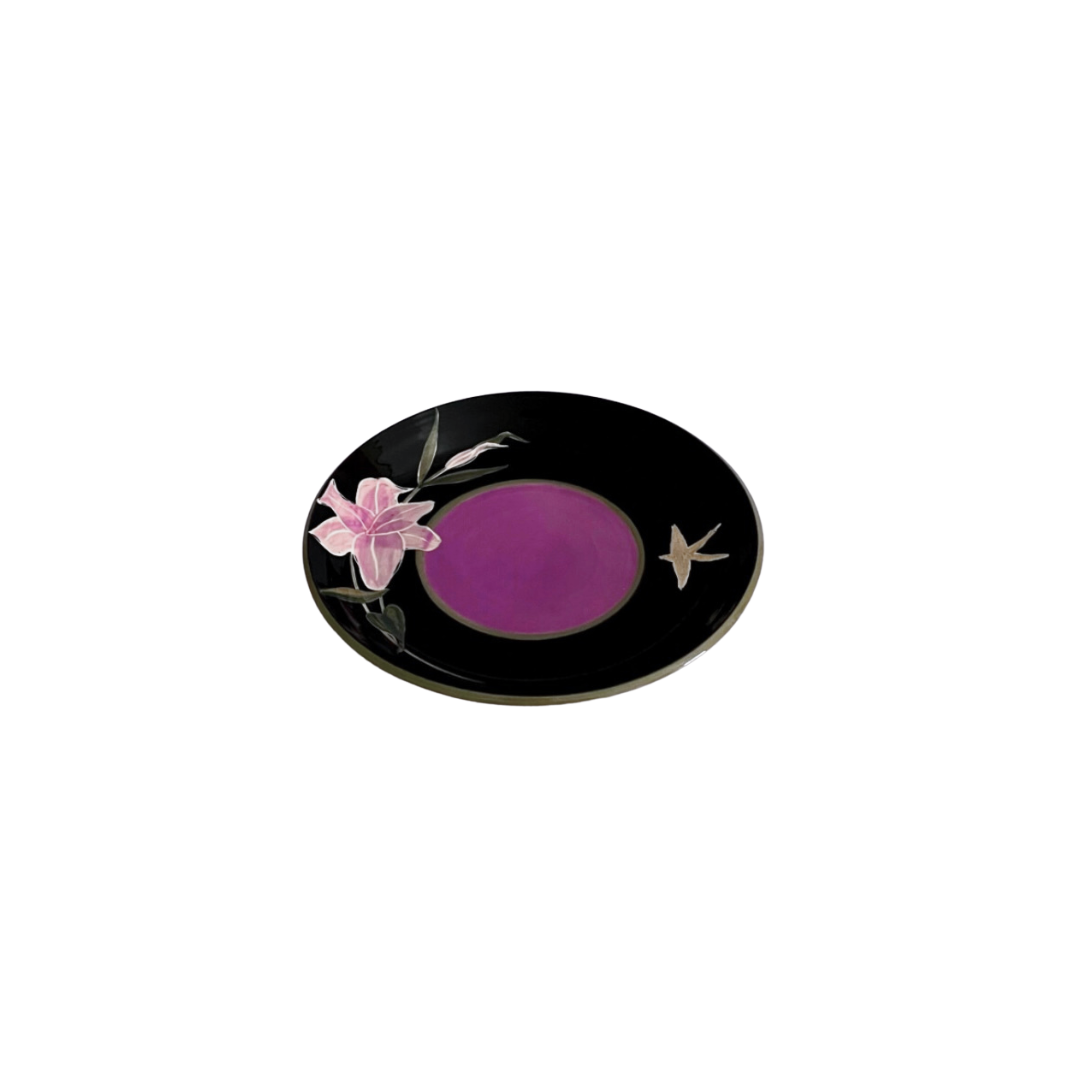 Butterfly Dream Ceramic Plate – Purple | Hand-painted Untable